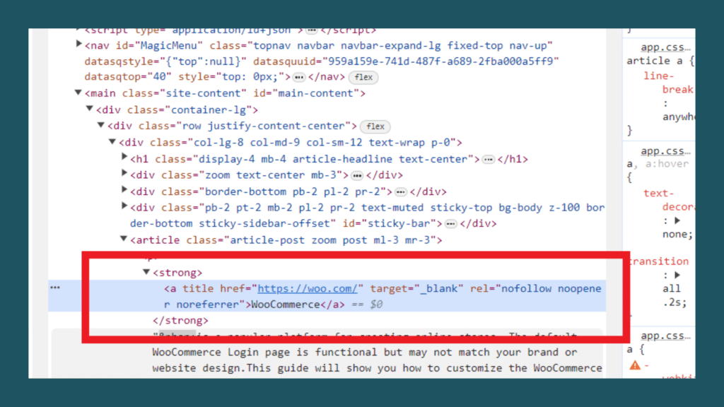 Nofollow & Follow Links example